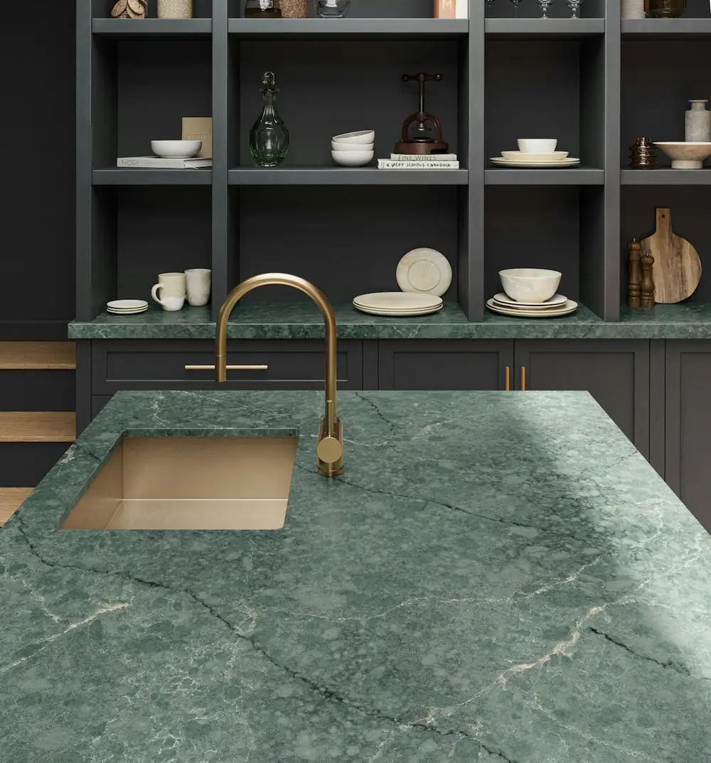 Realizacja z płyty Silestone® Jardin Emerald