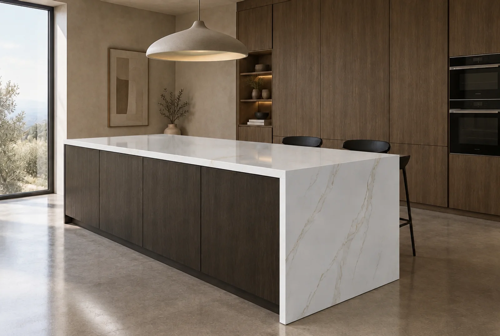 Kuchynský ostrovček s doskou Silestone® Eternal Calacatta Gold